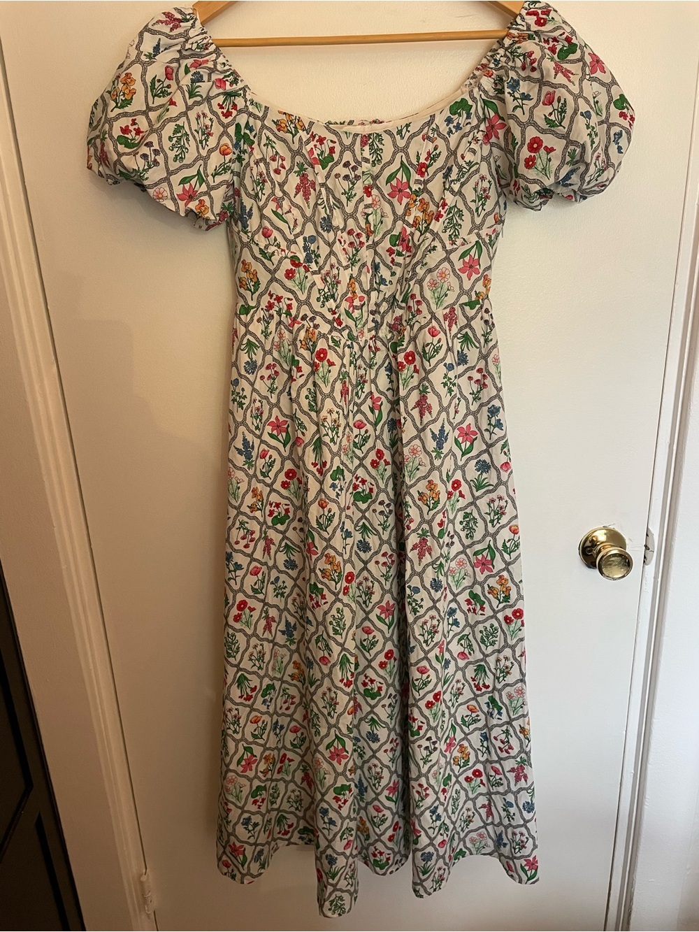 Moon River White Maxi Dress with Multicolor Floral Print